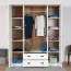 Chambre à coucher complète - Ensemble C Segnas, 4 pièces, Couleur : Pin blanc / Chêne brun