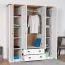 Chambre à coucher complète - Ensemble C Segnas, 4 pièces, Couleur : Pin blanc / Chêne brun