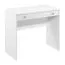 Bureau blanc Ersigen 01, 76 x 90 x 40 cm, Poignées en métal noble doré, protection des bandes de chant ABS, table de maquillage, avec 1 grand tiroir spacieux