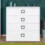 Chambre d'enfant - Commode Benjamin 06, Couleur : Blanc - Dimensions : 89 x 84 x 56 cm (H x L x P)