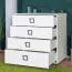 Chambre d'enfant - Commode Benjamin 06, Couleur : Blanc - Dimensions : 89 x 84 x 56 cm (H x L x P)