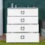 Chambre d'enfant - Commode Benjamin 06, Couleur : Blanc - Dimensions : 89 x 84 x 56 cm (H x L x P)