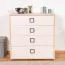 Commode enfant Benjamin 06 | Finition hêtre & crème | 89 x 84 x 56 cm | 4 tiroirs Soft Close