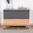 Table de chevet Vaitele 17 | Anthracite brillant & Noyer | 43 x 56 x 41 cm | Soft Close & Design moderne