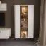 Vitrine avec éclairage LED / Cachemire / 180 x 94 x 40 cm / 2 portes vitrées / 1 tiroir / 4 compartiments / Système Soft Close / Pieds en métal