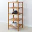 Étagère / Bois massif / 4 compartiments / Chêne huilé / Couleur : Chêne / 43 x 43 x 100 cm / Seille 08