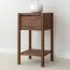 Commode d'appoint / Couleur : Tabacco / 33 x 33 x 60 cm / Table de nuit / Bois massif / 1 tiroir / Système Soft Close / Petite table d'appoint / Chêne huilé / 1 compartiment de rangement / Seille 13 / Poignée fraisée