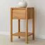 Commode d'appoint / Table de chevet / Bois massif / 1 tiroir / Système Soft Close / Petite table d'appoint / Chêne huilé / 1 compartiment de rangement / Couleur : Chêne / 33 x 33 x 60 cm / Seille 13 / Poignée fraisée