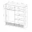 Armoire 2 portes miroir Sloughia 16, protection des chants ABS, Couleur : Beige, dimensions : 208 x 213 x 55 cm, 2 tiroirs, 1 tringle à habits, design moderne à lamelles