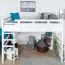 Lit mezzanine 160 x 190 cm "Easy Premium Line" K23/n, hêtre massif laqué blanc, divisible