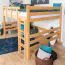 Lit mezzanine 160 x 190 cm "Easy Premium Line" K23/n, hêtre massif laqué naturel, divisible