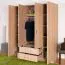 Chambre à coucher - Armoire, Couleur: Chêne Sonoma - 201 x 160 x 53 cm (H x L x P)