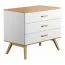 Commode Skady 03 blanche et chêne | 87 x 100 x 58 cm | Rangement moderne et stable