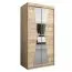 Armoire à portes coulissantes avec miroir Naranco 01 | Chêne Sonoma | 200 x 100 x 62 cm
