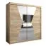 Armoire à portes coulissantes / Penderie Naranco 05 avec miroir, Couleur : Chêne de Sonoma - Dimensions : 200 x 200 x 62 cm ( H x L x P )
