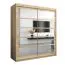 Armoire penderie portes coulissantes Aizkorri 04B avec miroir | Chêne Sonoma | 200 x 180 x 62 cm