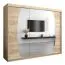Armoire à portes coulissantes / Penderie Calvitero 06 avec miroir, Couleur : Chêne de Sonoma - Dimensions : 200 x 250 x 62 cm ( H x L x P)