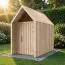 Abri de jardin / 1 baie vitrée / Dimensions extérieures : 162,4 x 285,7 cm / Naturel / Surface au sol : 4,50 m² / Style scandinave / Malmö 32 / Toit à deux versants / Bois d'épicéa