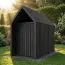 Abri de jardin avec fenêtre triangulaire / Noir / Surface au sol : 4,64 m² / Style scandinave / Toit à deux versants / Dimensions extérieures : 162,4 x 285,7 cm / Malmö 08