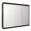 250 cm de large Armoire avec 10 casiers et 3 portes | Couleur: Blanc / Noir Abbildung