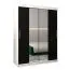 150 cm de large Armoire avec 5 casiers et 2 portes | Couleur: Blanc / Noir Abbildung