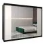 250 cm de large Armoire avec 10 casiers et 3 portes | Couleur: Blanc / Noir Abbildung