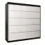 200 cm de large Armoire avec 10 casiers et 2 portes | Couleur: Blanc / Noir Abbildung