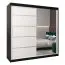 200 cm de large Armoire avec 10 casiers et 2 portes | Couleur: Blanc / Noir Abbildung