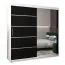 200 cm de large Armoire avec 10 casiers et 2 portes | Couleur: Blanc / Noir Abbildung