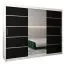 250 cm de large Armoire avec 10 casiers et 3 portes | Couleur: Blanc / Noir Abbildung