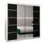 200 cm de large Armoire avec 10 casiers et 2 portes | Couleur: Blanc / Noir Abbildung