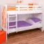 Bois massif Lit superposé pour enfants et adolescents | Dimension du matelas: 90 x 200 cm | Laqué Blanc | convertible en 2 lits simples | Qualité premium | Incl. Sommier à lattes déroulable Abbildung