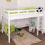 Bois massif Lit mezzanine pour enfants | Dimension du matelas: 120 x 200 cm | Laqué Blanc | convertible en lit simple | Qualité premium | incl. sommier à lattes Abbildung
