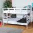 Lit superposé pour jusqu'à 4 personnes | 160 x 190 cm | Bois massif Hêtre | Laqué Blanc | transformable | Qualité Premium Abbildung
