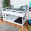 Lit superposé pour jusqu'à 4 personnes | 160 x 190 cm | Bois massif Hêtre | Laqué Blanc | transformable | Qualité Premium Abbildung