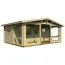 Bois-Maison de jardin 4,9 x 6,52 mètres (incl. toit) | 4 fenêtres | 70 mm Madriers |Naturel non traité | toit à deux pentes | incl. plancher | en épicéa nordique Abbildung