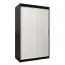 120 cm de large Armoire à portes coulissantes avec 2 portes | 5 casiers | 2 tringles à vêtements | Couleur: Blanc / Noir Abbildung