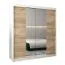 180 cm de large Armoire à portes coulissantes avec 2 portes | 10 casiers | 2 tringles à vêtements | Couleur: Chêne Sonoma / Blanc Abbildung