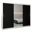 Grande 250 cm de large Armoire avec 10 casiers et 3 portes | Couleur: Blanc / Noir Abbildung