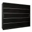 Grande 250 cm de large Armoire avec 10 casiers et 3 portes | Couleur: Noir Abbildung