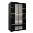 120 cm de large Armoire à portes coulissantes avec 5 casiers et 2 portes | Couleur: Noir | Laminée Abbildung