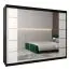 Grande 250 cm de large Armoire avec 3 portes | 10 casiers | Couleur: Blanc / Noir Abbildung