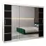 Grande 250 cm de large Armoire avec 3 portes | 10 casiers | Couleur: Blanc / Noir Abbildung