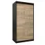 1 mètre de large Armoire avec 2 portes | Couleur : Noir Abbildung