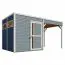 toit plat-Maison de jardin 2,34 x 4,49 mètres (incl. toit) | en éléments préfabriqués|Laqué Gris clair Abbildung