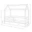 80 x 160 cm Cadre de lit pour enfants | incl. espace de rangement / tiroir | Bois massif: Pin | Laqué Blanc | avec barrière anti-chute | incl. Sommier à lattes Abbildung