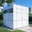 Bois-Abri de jardin 2,28 x 2,3 mètres (incl. toit) | Anthracite / Blanc | toit plat Abbildung