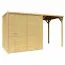 Bois-Abri de jardin 1,7 x 3,73 mètres (incl. toit) | Naturel | toit plat Abbildung
