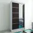 120 cm de large Armoire à portes coulissantes avec 2 portes | 5 casiers | 2 tringles à vêtements | Couleur: Blanc / Noir Abbildung