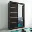 150 cm de large Armoire à portes coulissantes avec 2 portes | 5 casiers | 2 tringles à vêtements | Couleur: Noir Abbildung